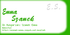 emma szamek business card